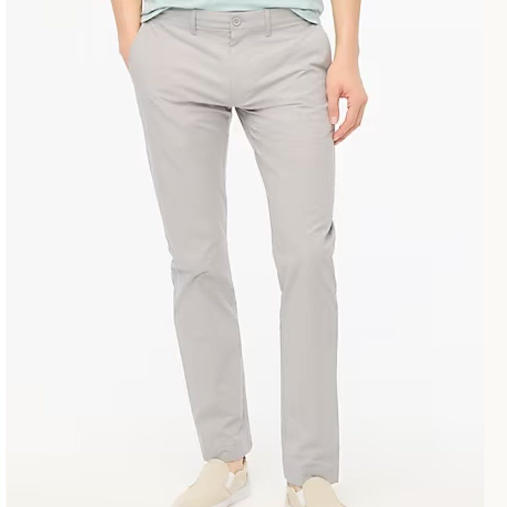 J. Crew Factory AA712 Slim-fit tech chino pant in Scarborough Grey NWT